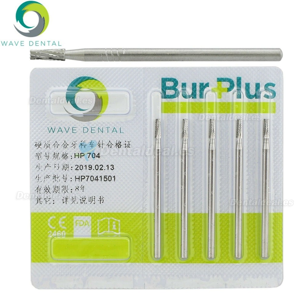 10Pcs HP 704 Bur Dental Carbide Taper Fissure Cross Cut Burs